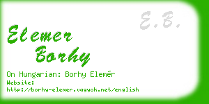 elemer borhy business card