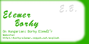 elemer borhy business card